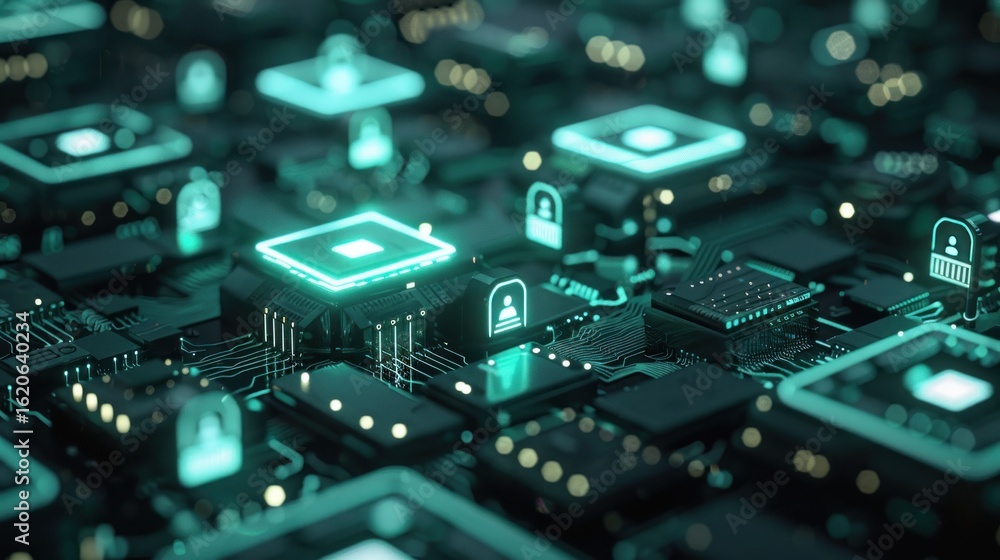 Fototapeta premium Complex circuit board technology illustration