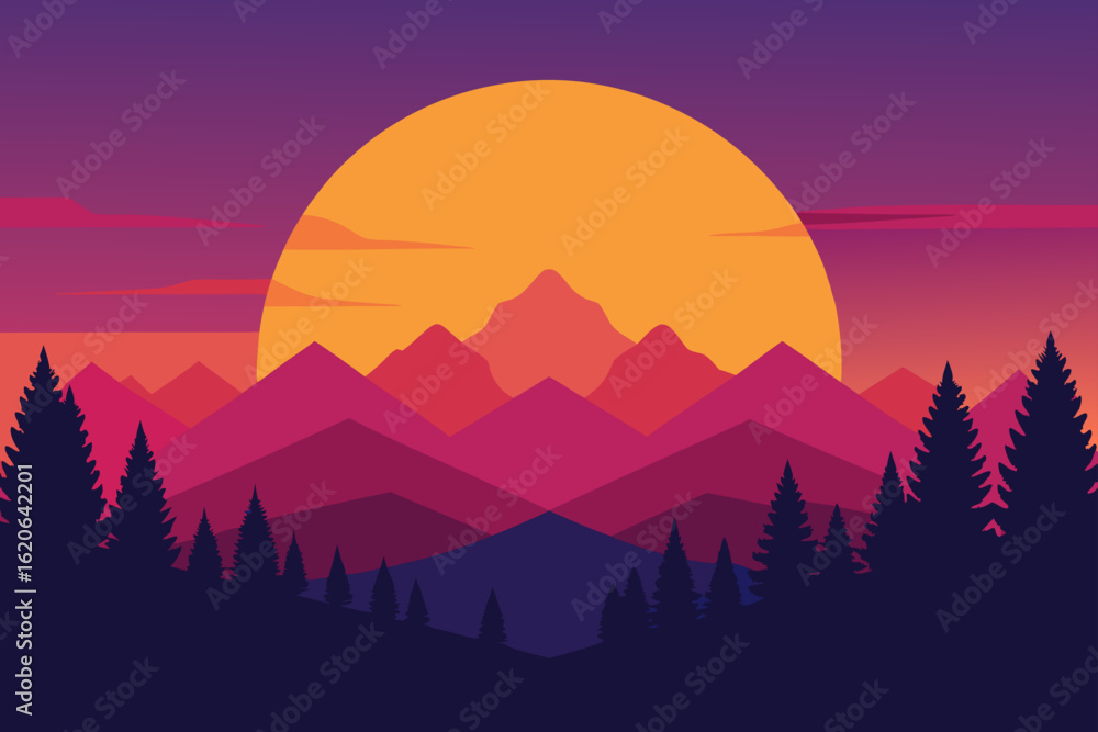 Obraz premium sunset in the mountains