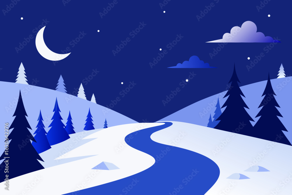 Fototapeta premium winter landscape with snow