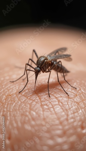Wallpaper Mural Close-Up of a Mosquito Biting Human Skin Under Natural Light Torontodigital.ca