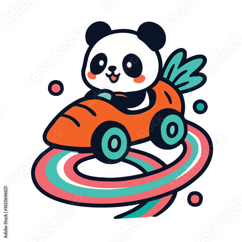Panda Driving Bumper Car – Amusement Park Animal Fun