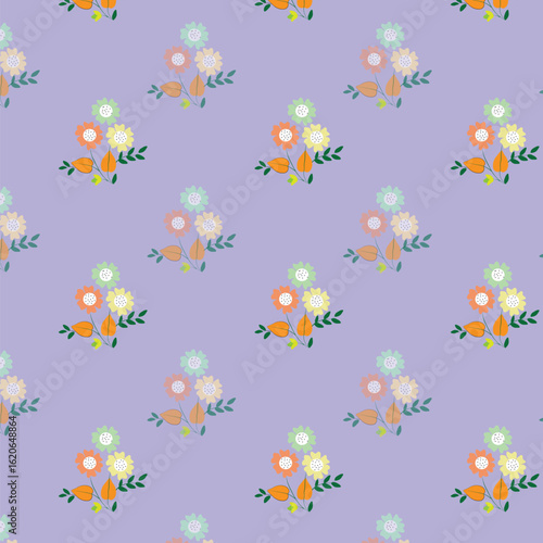 Wallpaper Mural Charming baby print with cute flowers. seamless floral pattern with small flowers  Torontodigital.ca