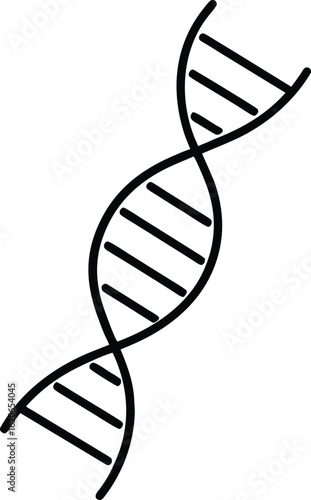 dna strand icon line art vector on transparent background
