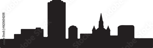 Minimalist Black and White Colorado Springs Skyline Silhouette