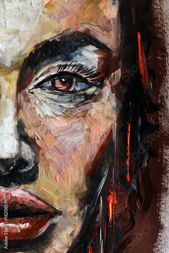 Female Portrait with Distorted Color and Emotion