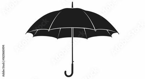 black umbrella isolated on white