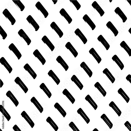 Diagonal arrangement of black brush strokes on a white background creating a seamless pattern effect