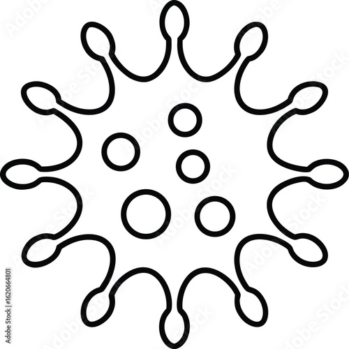 virus germ icon line art vector on transparent background