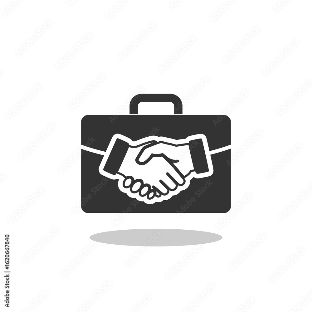 Partner briefcase business icon with shadow Partner briefcase business icon with shadow