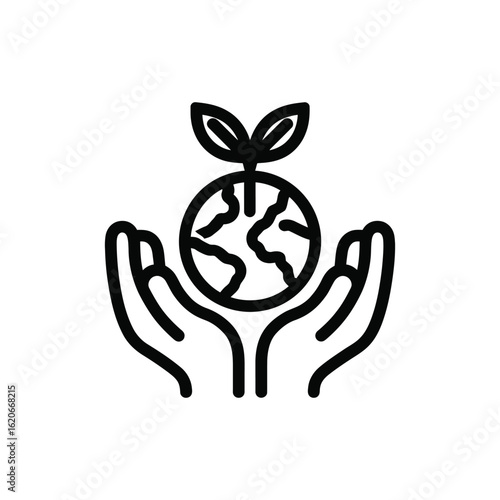 Earth Care Icon A Symbol of Environmental Stewardship, Sustainability, and Global Conservation, Representing Eco-Friendly Practices and a Commitment to Our Planet