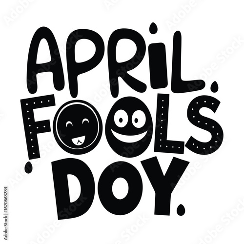 April Fool s Day Design with Smiley Faces and Fake Props