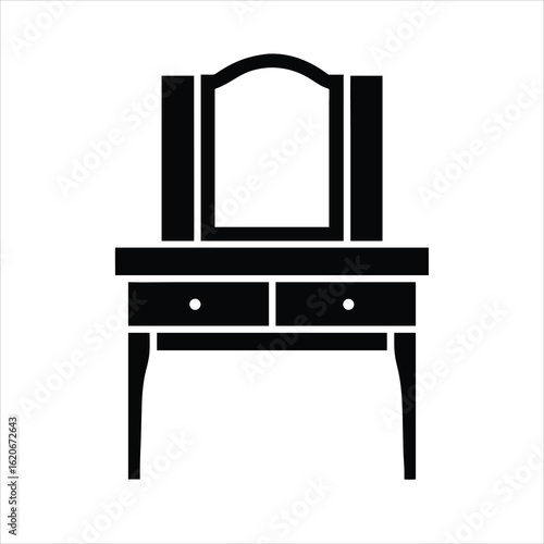 Silhouette vector icon dressing table   of  on white background