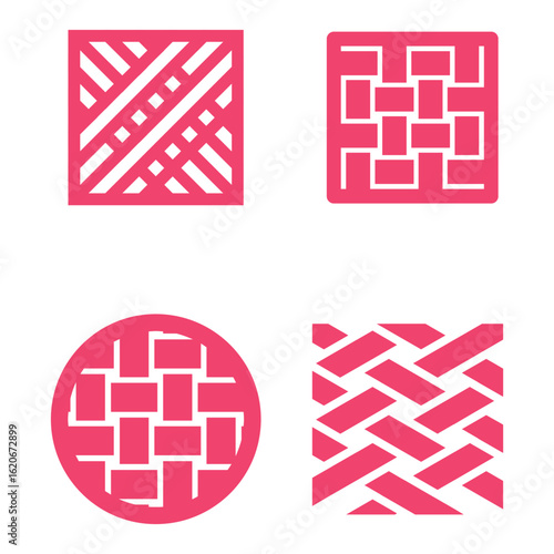 set of shop knitting, textile logo design Vector Template