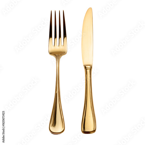 Gold fork and knife elegant cutlery dinnerware