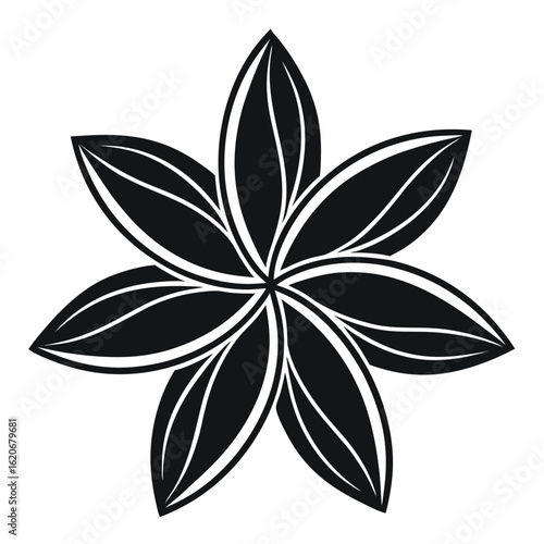 Black star anise spice icon simple vector graphic seasoning ingredient