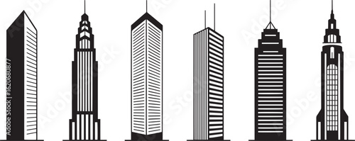 Skyscrapers Cityscape Buildings Vector Illustration Silhouette Style Urban Architecture Design