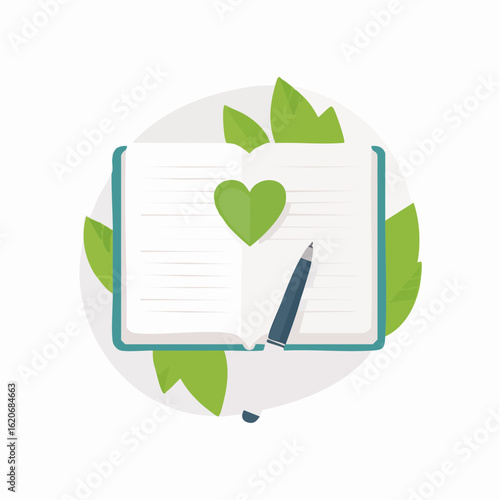 Journaling-Notizbuch mit Stift – Symbol für Achtsamkeit und Selbstreflexion