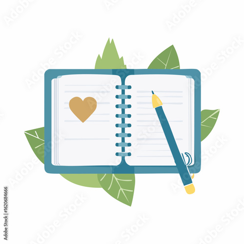 Journaling-Notizbuch mit Stift – Symbol für Achtsamkeit und Selbstreflexion