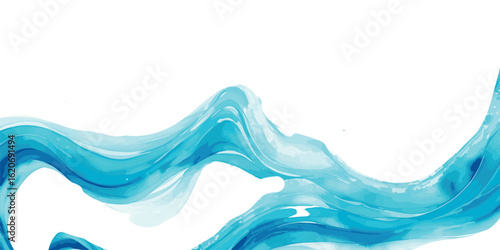 Vibrant Cartoon Ocean Wave Vector with Splash and Foam on White Background – Perfect for Summer Party Designs, T-shirt, , Kids Themes, and Digital Art.