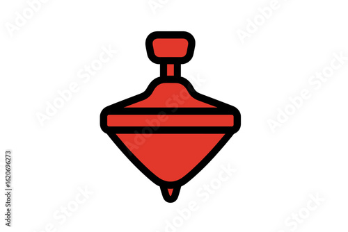 Vector illustration of a red spinning top toy
