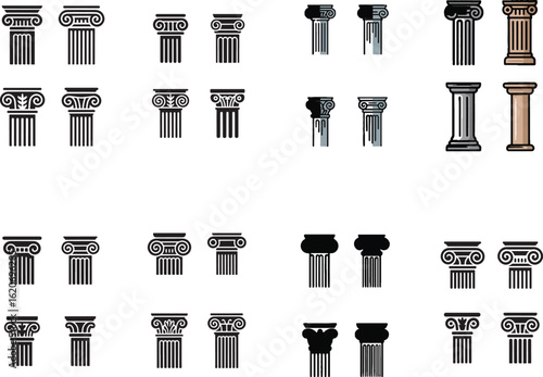 Ancient Greek column designs pillar capital