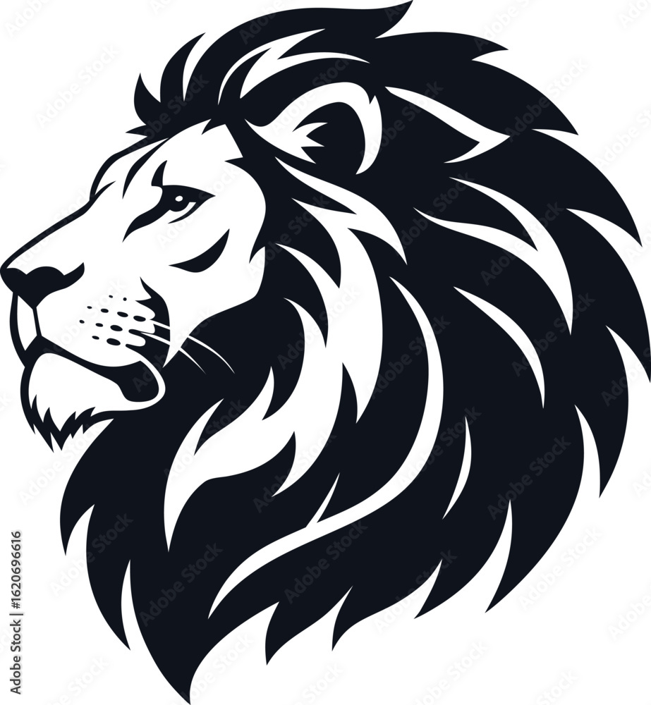 Fototapeta premium This name reflects the subject (lion head), style (vector illustration), and context (wild animal, mascot, symbol), making it easy to understand without using a colon Let me know if you want a shorter