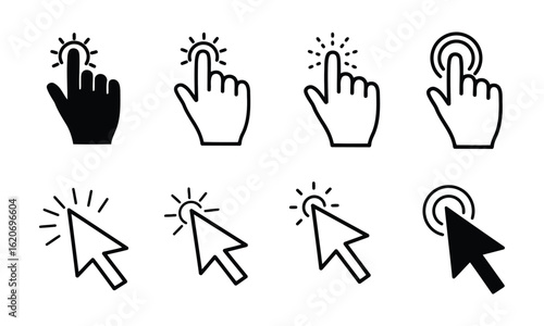 Click here icons for website or app design and development user interface