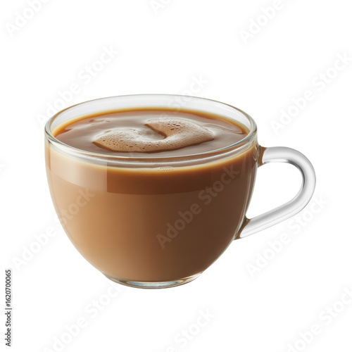 Wallpaper Mural Cup of hot coffee with milk in glass mug
 Torontodigital.ca