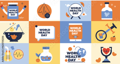 Flat Design Illustration Set for World Health Day Events