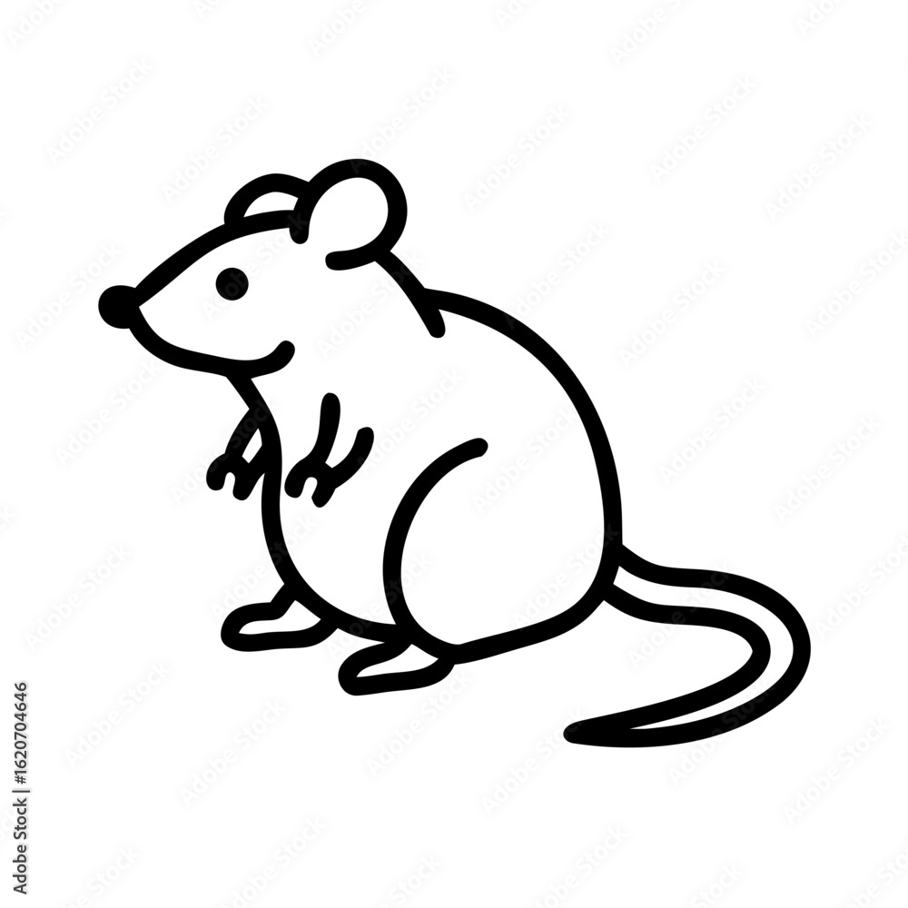 Fototapeta premium vector illustration of a cartoon rat