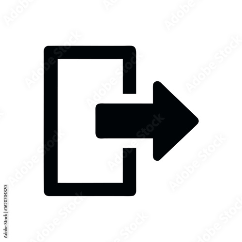 Exit Logout Line Art Vector Icon. Sign Out Symbol.