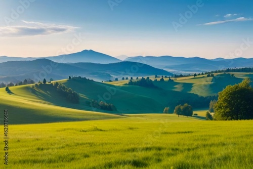 landscape with mountains and lake