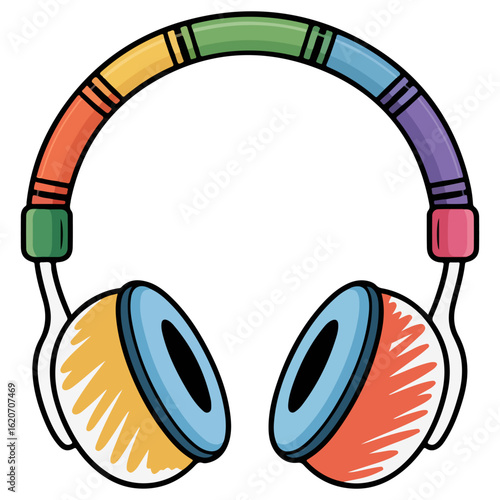 A Colorful Headphones transparent png vector