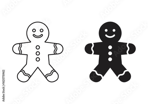 Vector art of gingerbread man cookie icon isolated on white background