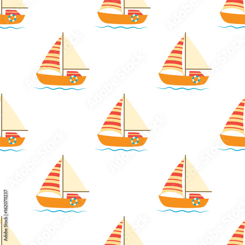 sailboat seamless pattern