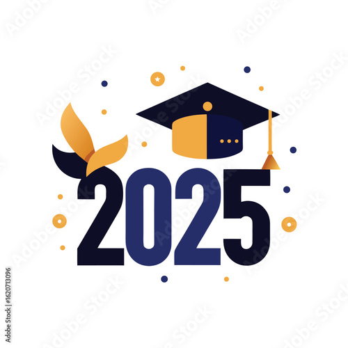 Graduation Banner Artwork for Class of 2025 Featuring Celebratory Design