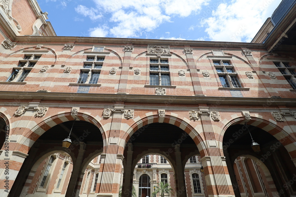 Obraz premium Le capitole, mairie, vue de l'extérieur, ville de Toulouse, département de la Haute Garonne, France