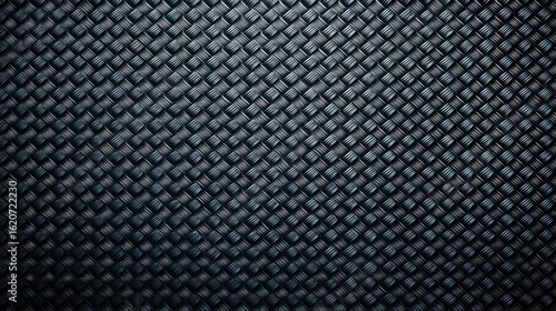 Dark woven carbon fiber texture creating repeating pattern background