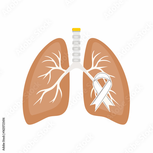 Lung Cancer Awareness Ribbon Illustration 1.