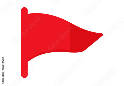 Red flag. Warning symbol. Red flag emoji. Red flags in relationships. Vector illustration.
