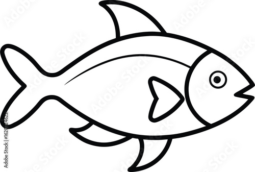 fish icon outline vector illustration on transparent background