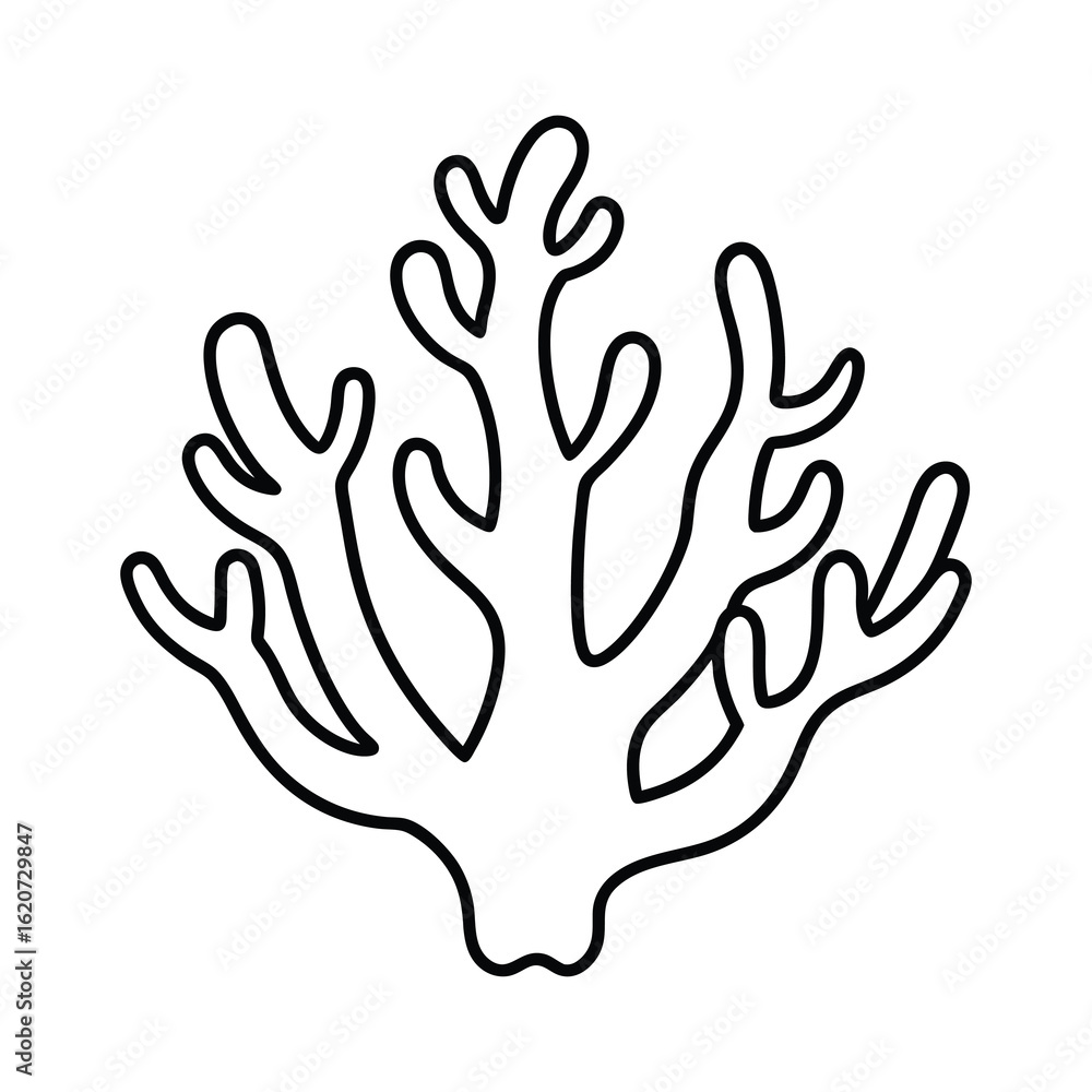 outline coral reef cartoon on white background outline coral reef cartoon on white background