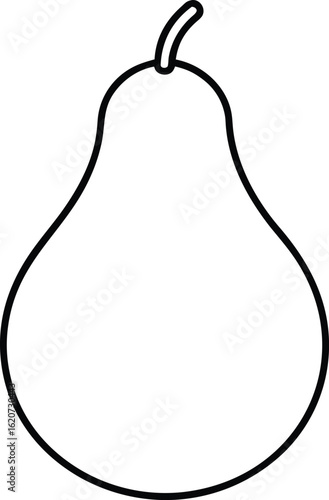 pear icon outline vector illustration on transparent background