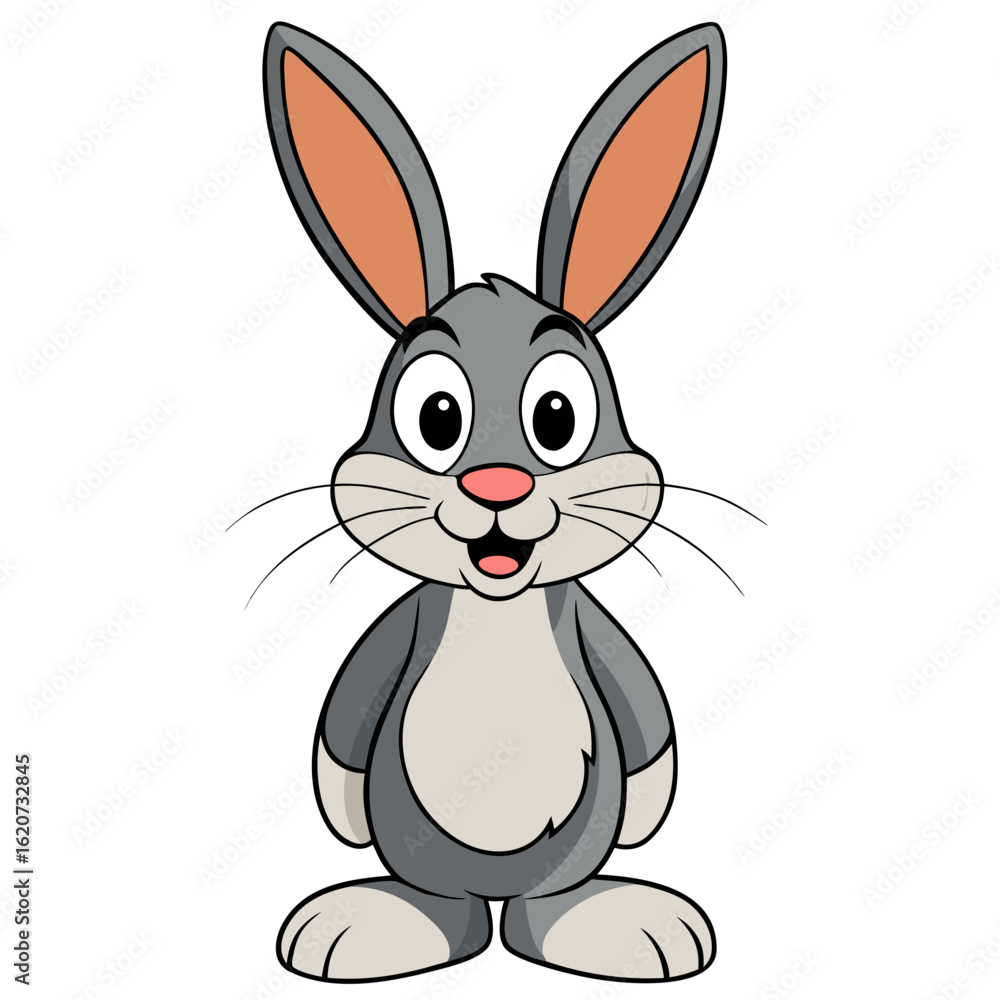 Fototapeta premium white rabbit with a big smile