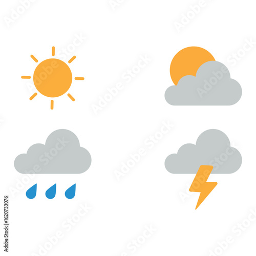 Vector collection of clouds  weather icons set.