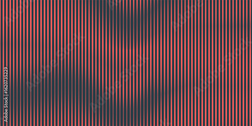 Vertical lines vector halftone pattern smooth curved structure red black abstract background. Retro styled linear half tone graphics backdrop perfect for technology-inspired design and visual effects