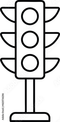 trafficlight icon outline vector illustration on transparent background