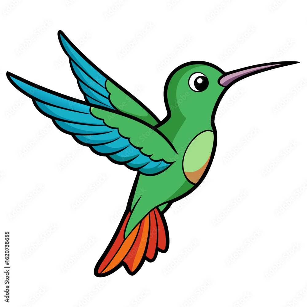 Fototapeta premium hummingbird with flower