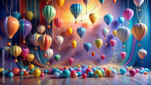 colorful balloons on the background