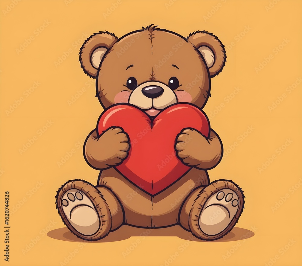 Fototapeta premium teddy bear and heart